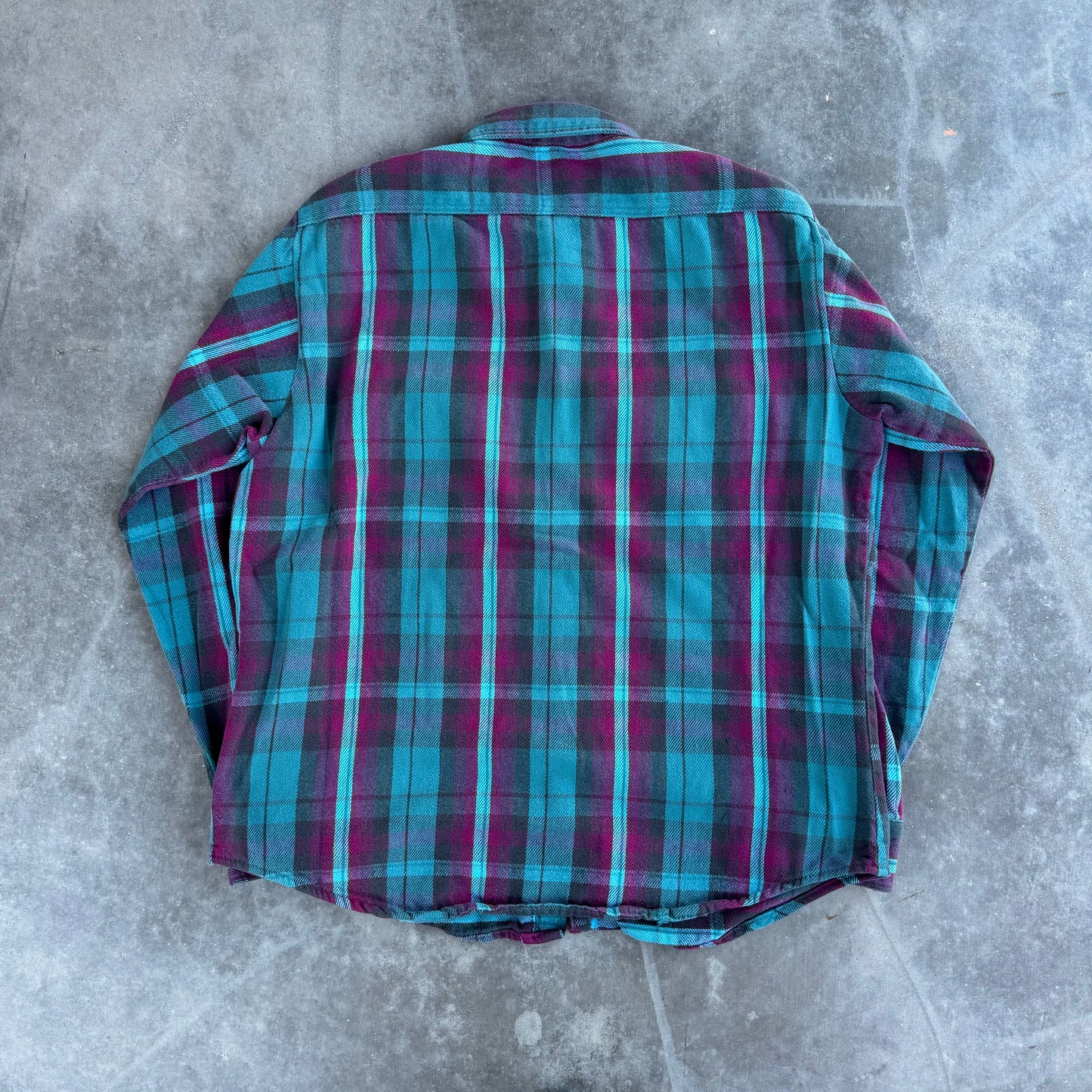 Blue Magenta Plaid Cotton Flannel