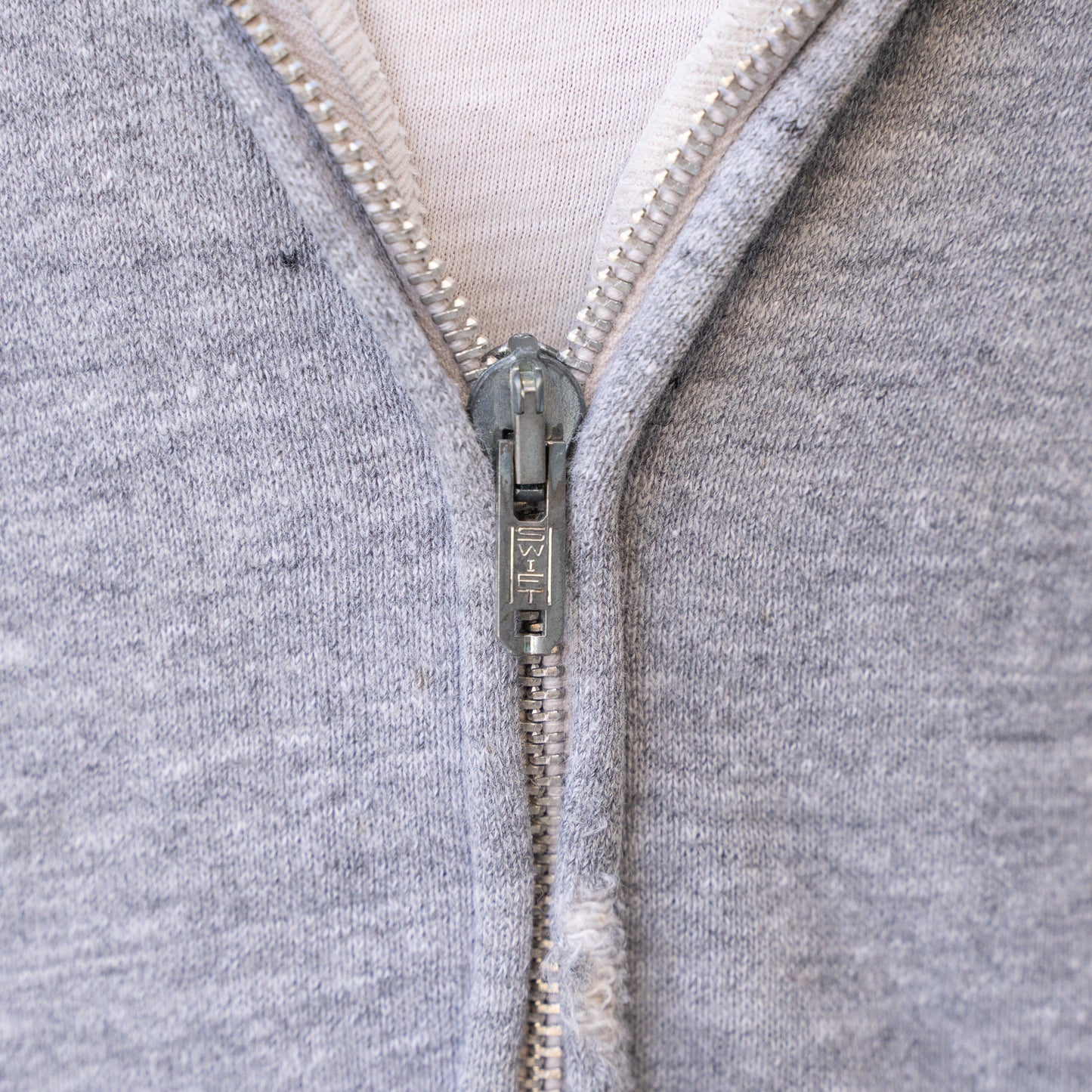 60s grey zip up hoodie