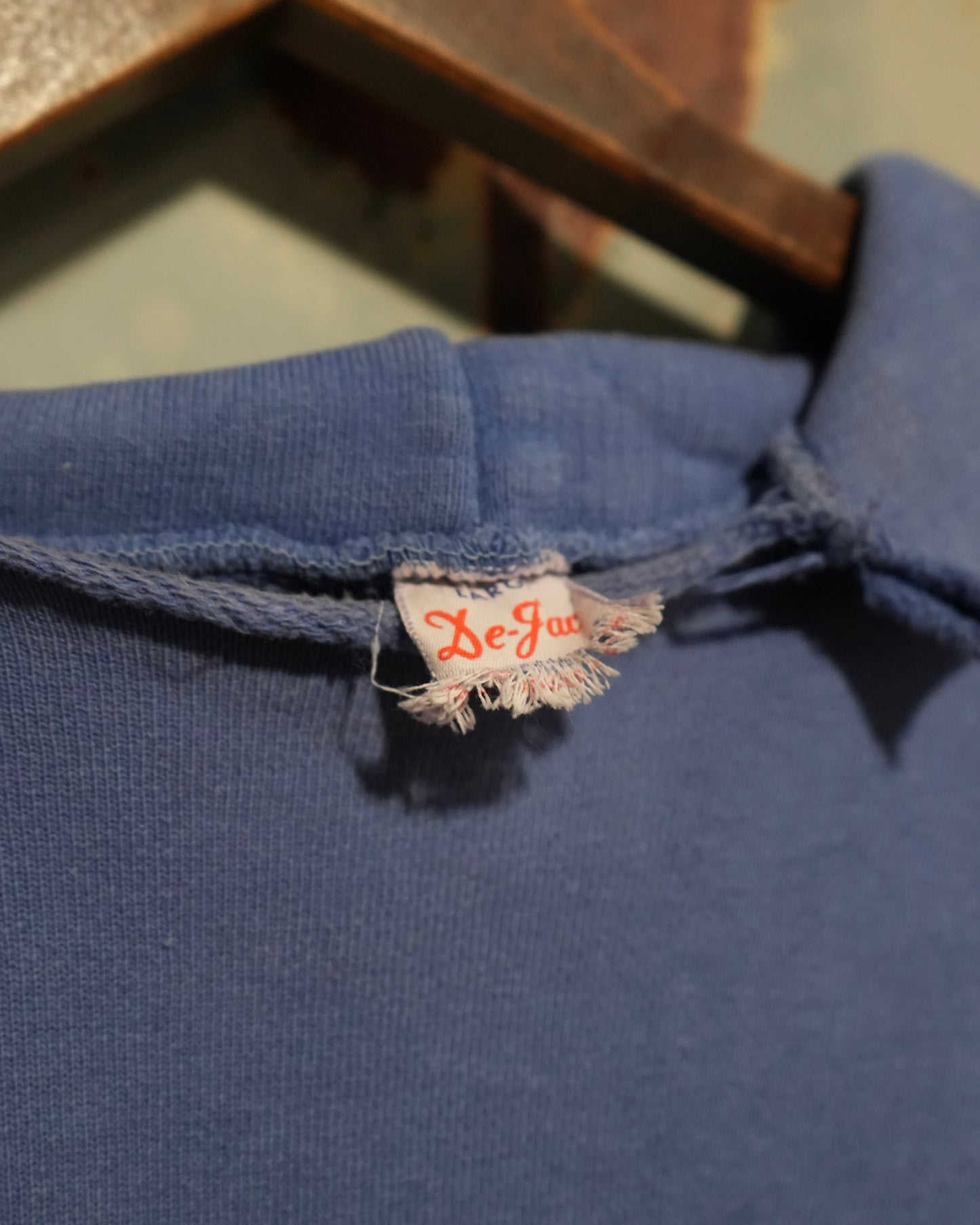 60s Faded Blue Cotton Hoodie