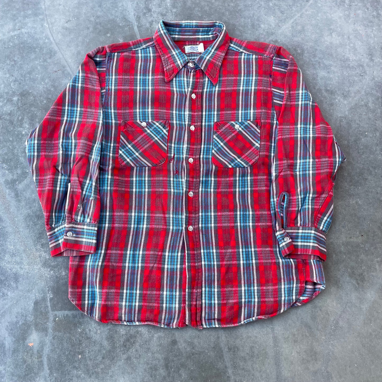 70’s Cone Mills Red Plaid Cotton Flannel