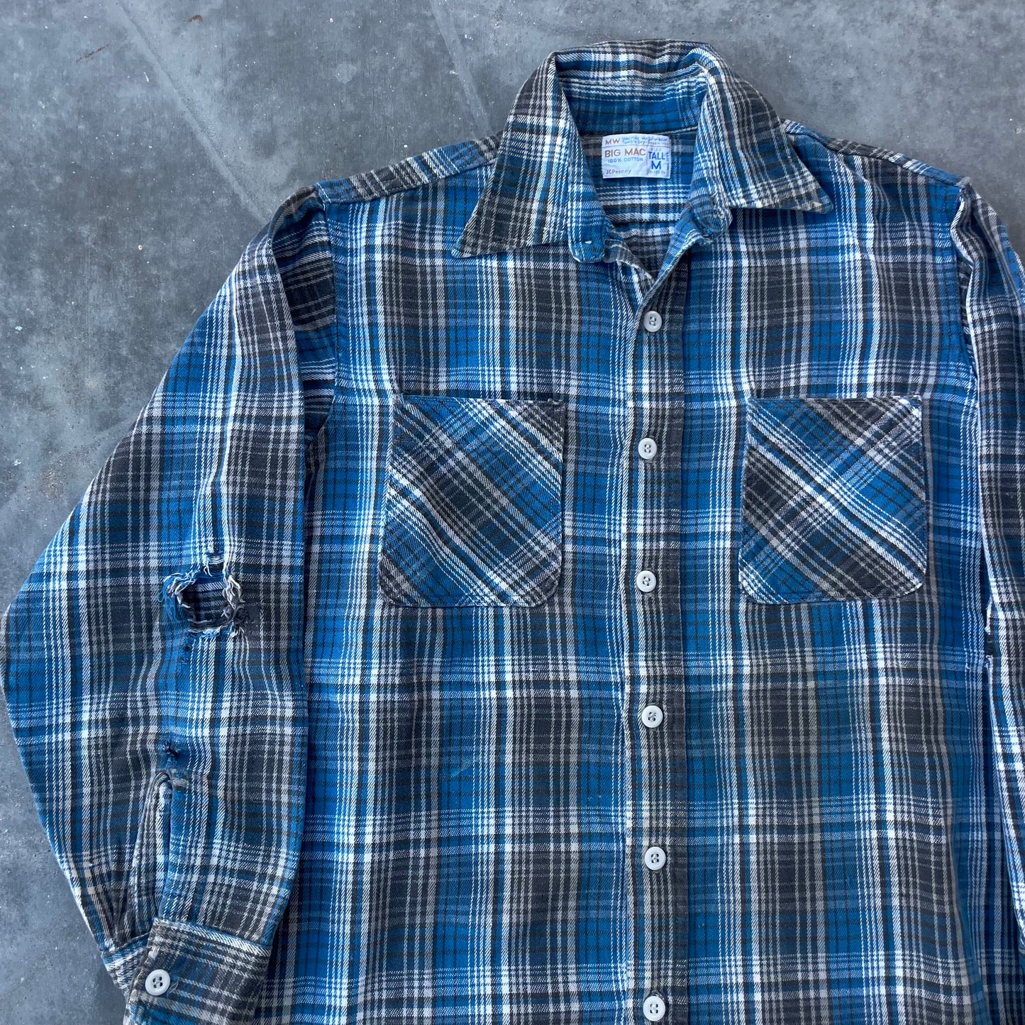 Big Mac Blue Plaid Cotton Flannel