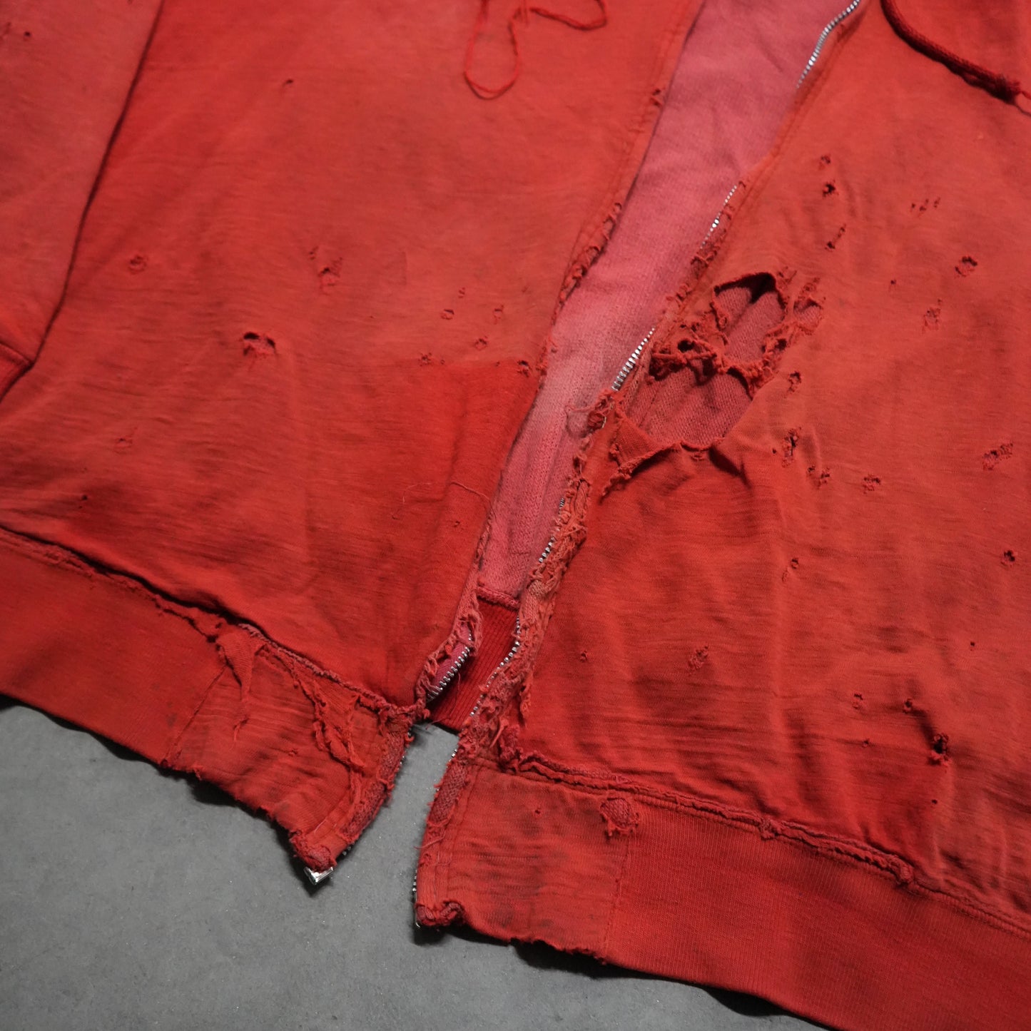 60s thrashed thermal lined zip up