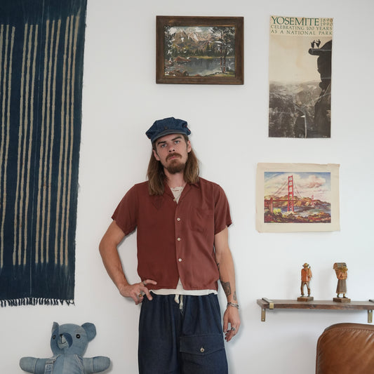 50s rayon button up