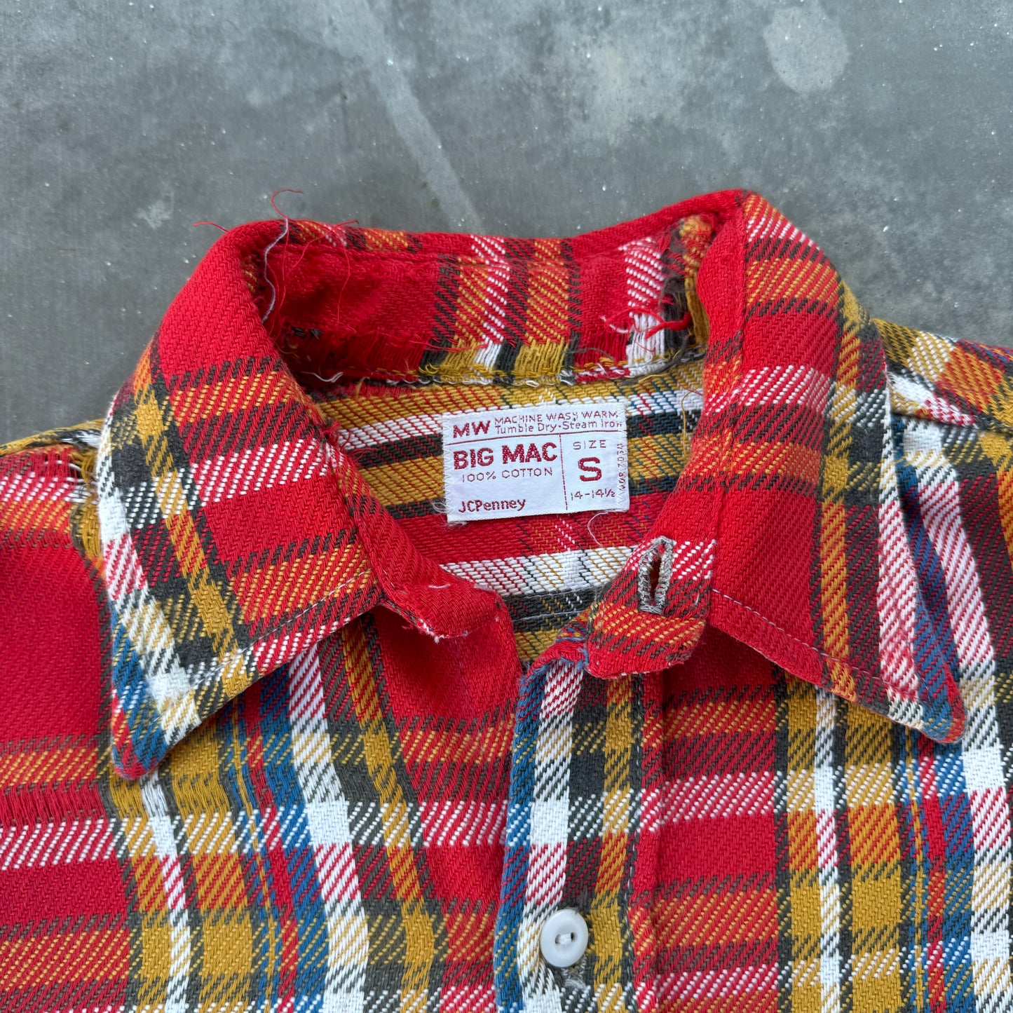 Big Mac Distressed Red Plaid Flannel