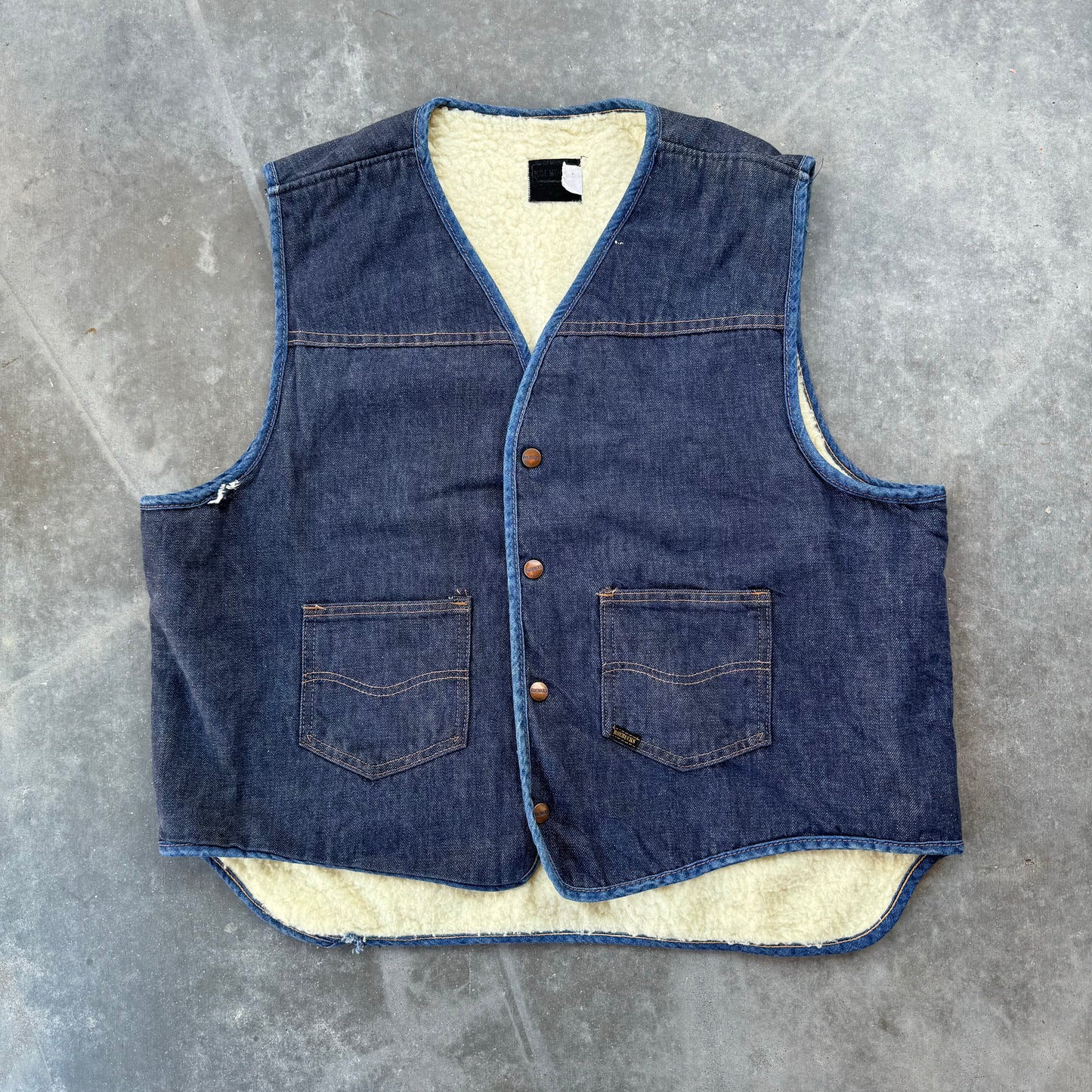 70s denim sherpa vest