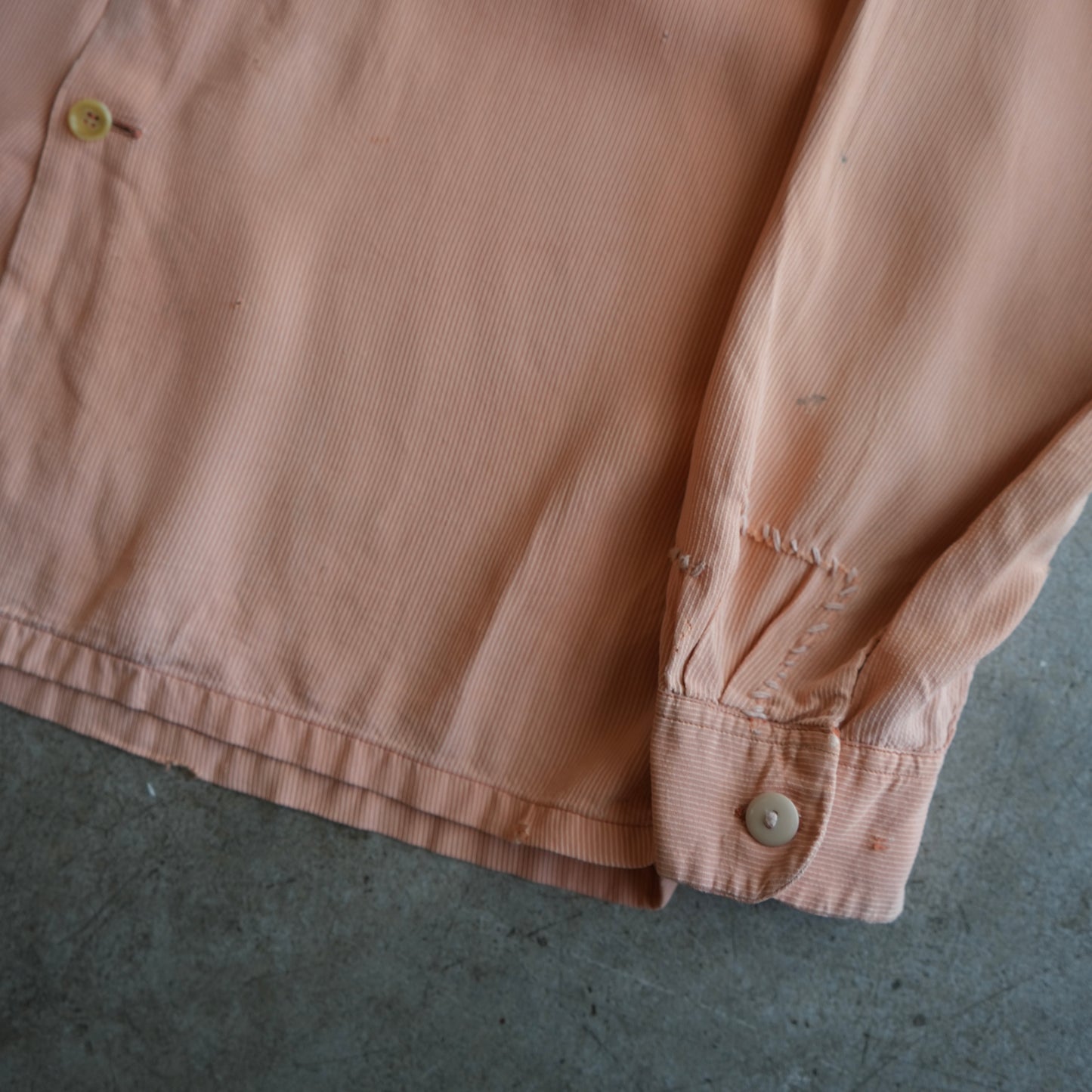 50s peach rayon button up
