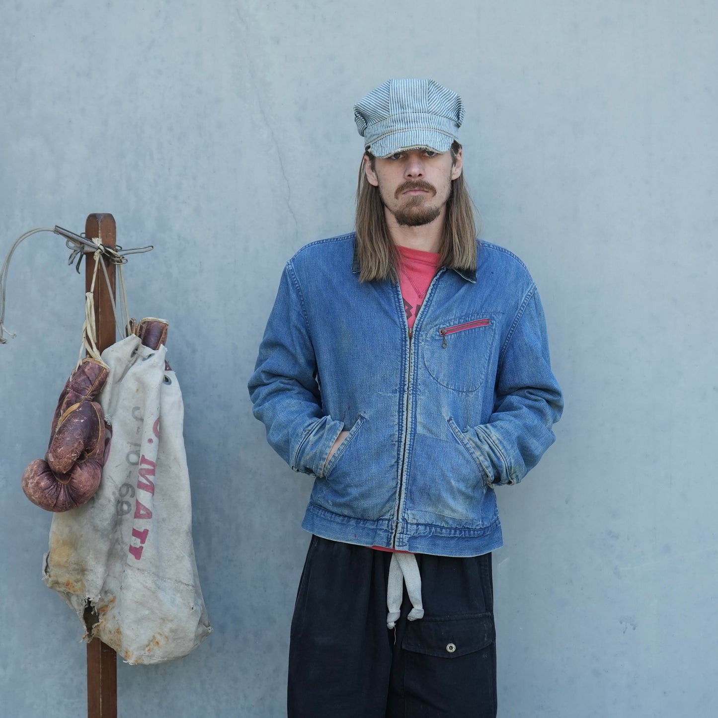 50s denim blanket lined jacket