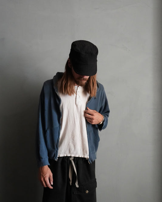 60s Faded Blue Zip Up Hoodie