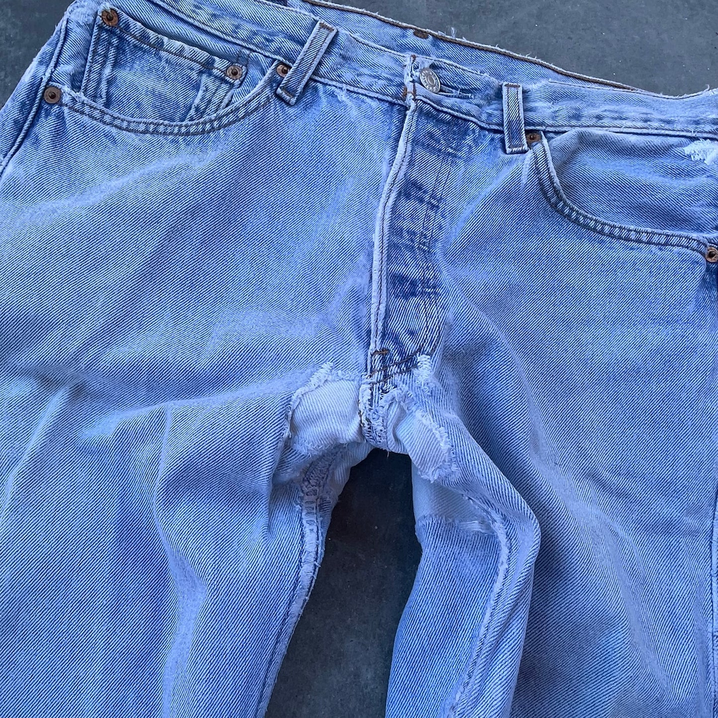 Levi’s 501 Distressed Denim Jeans Made in USA