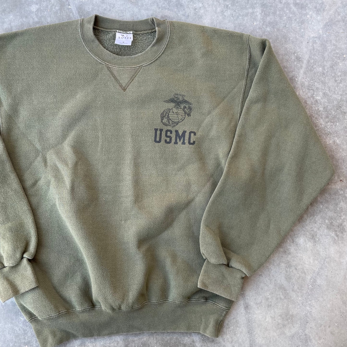 USMC Olive Green Stenciled Sweatshirt