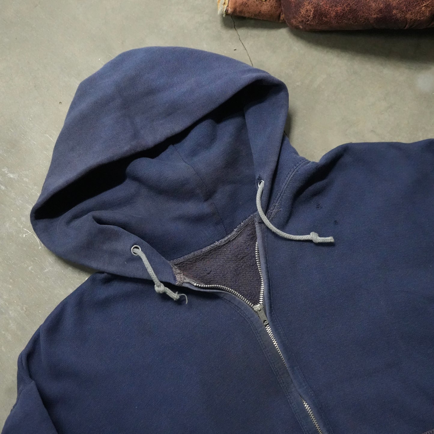 60s faded and repaired zip up hoodie
