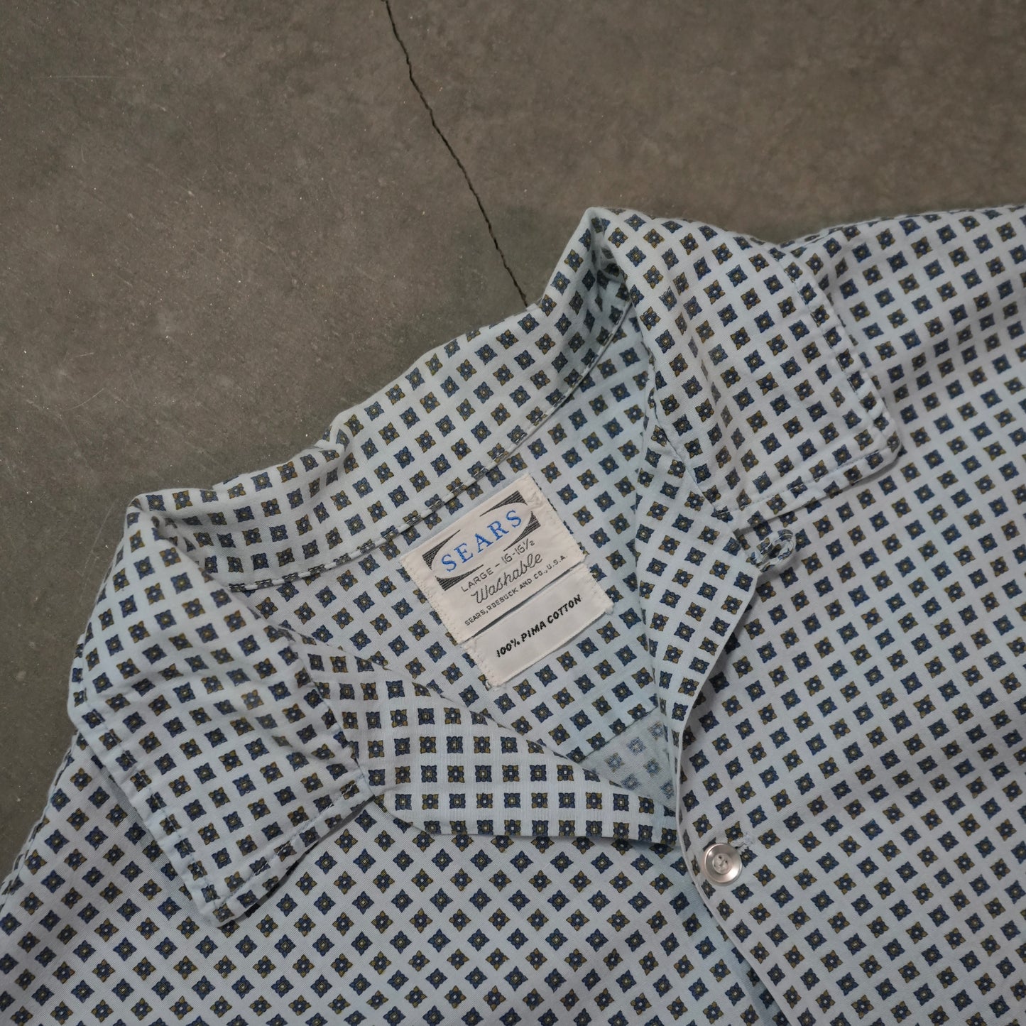 60s printed cotton button up