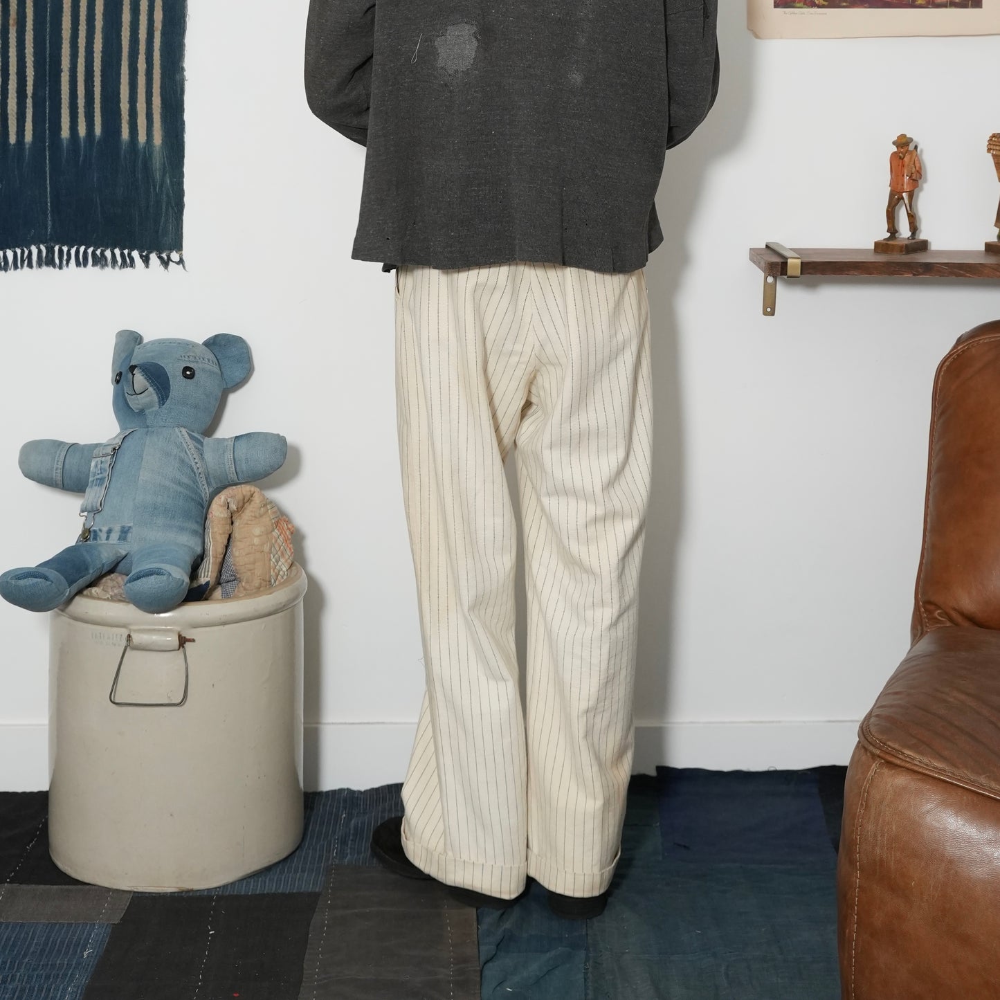 30s pinstriped cotton trousers