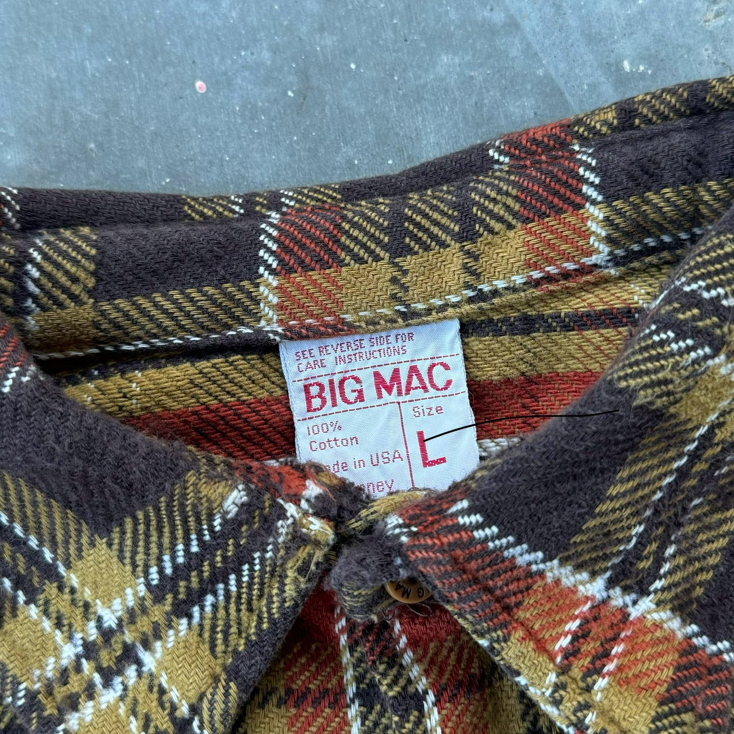 Big Mac Brown Plaid Cotton Flannel