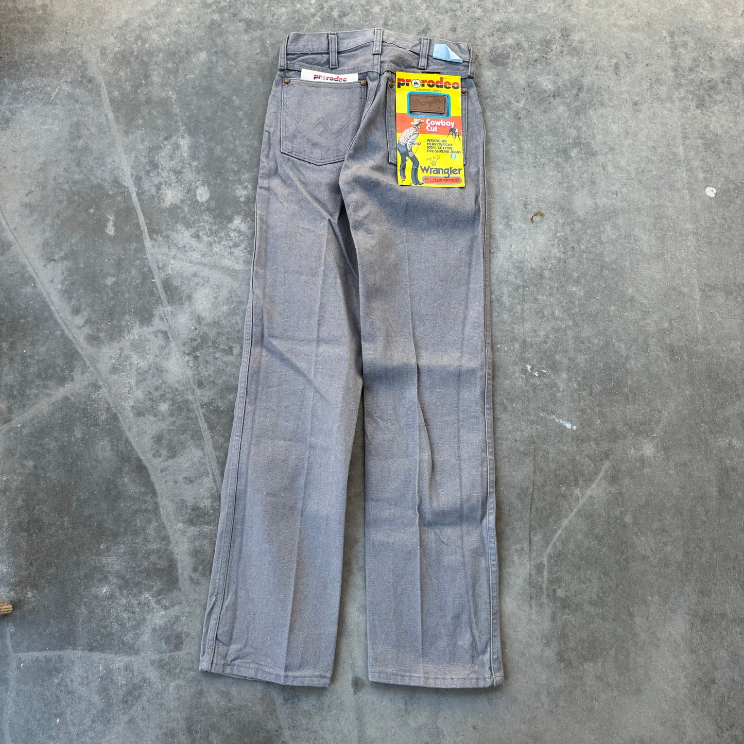 70s wrangler cowboy cut grey jeans