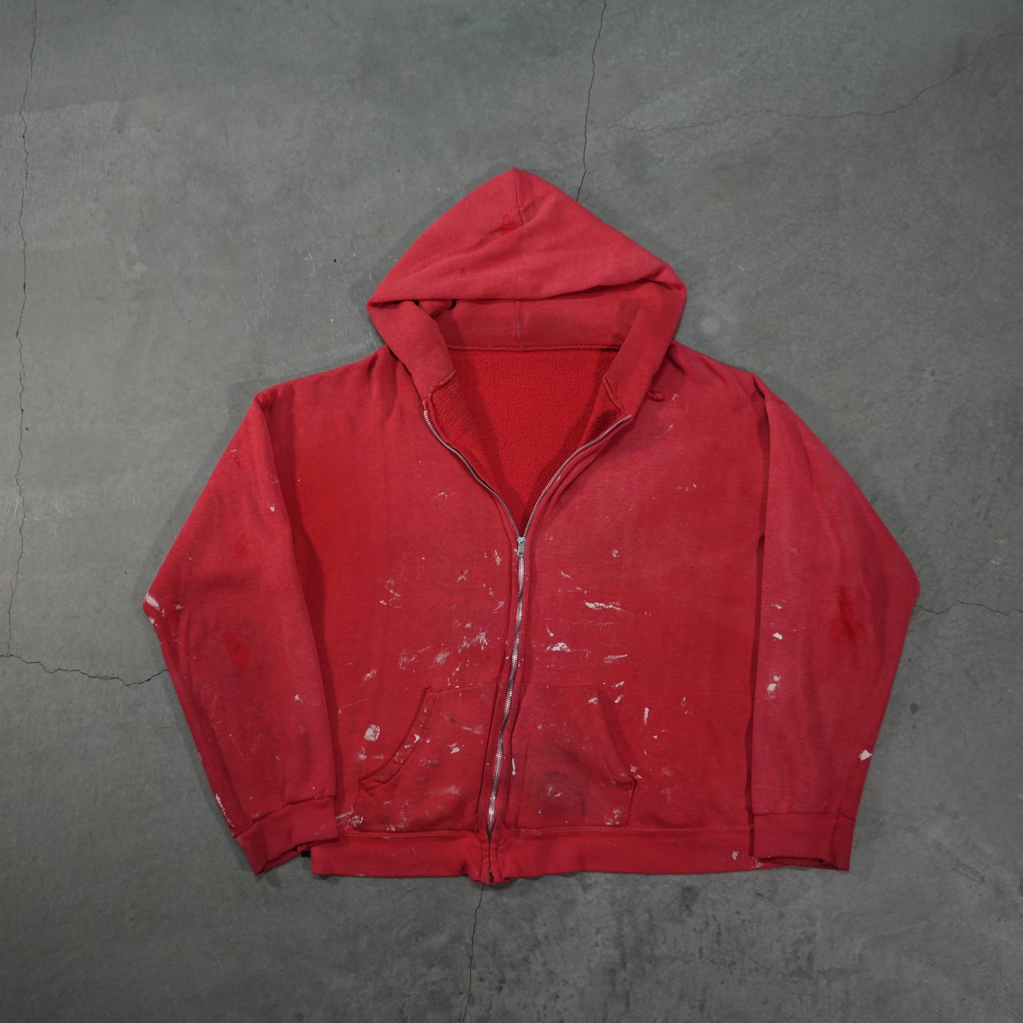 60s faded and painted zip up hoodie