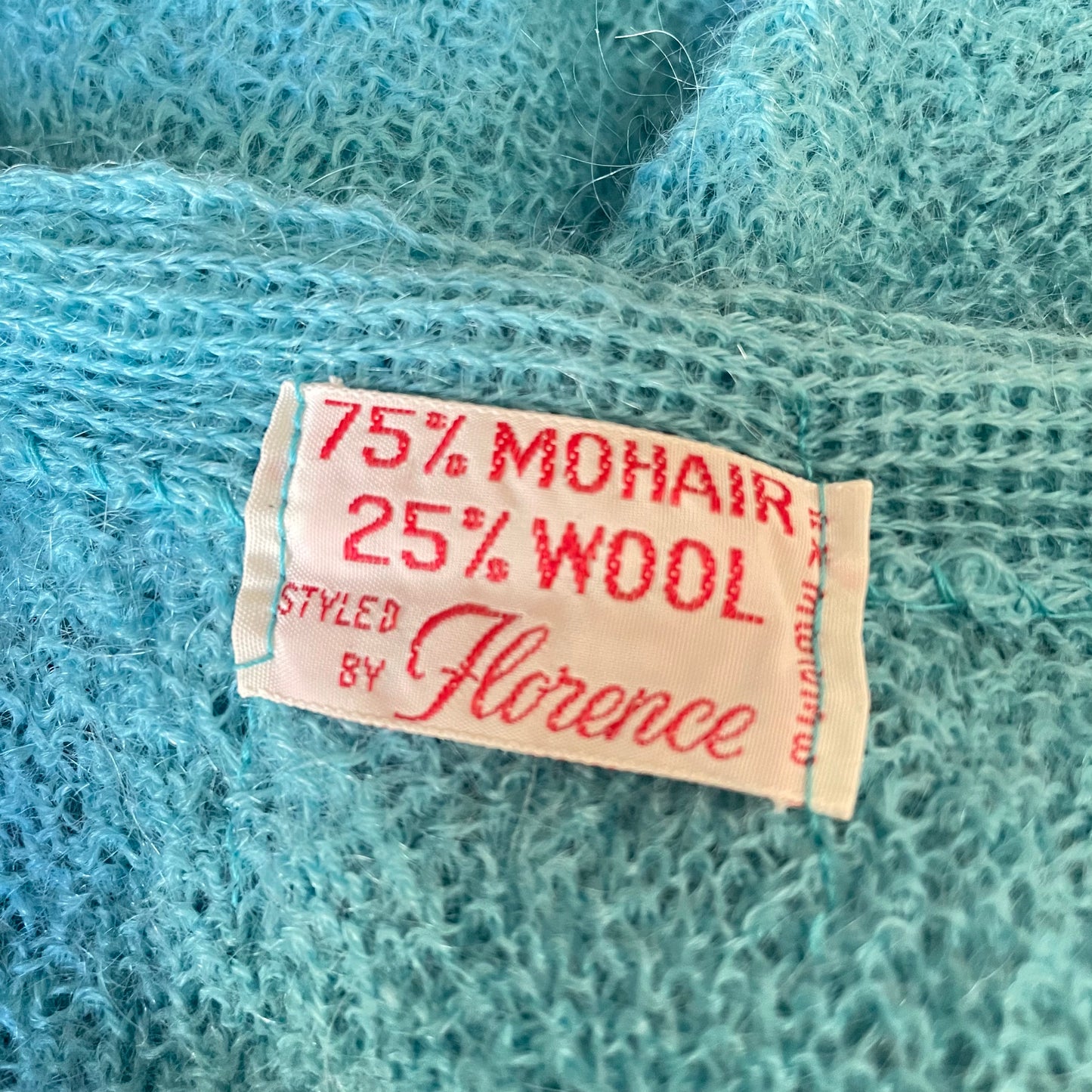 60’s Cyan Blue Mohair Cardigan