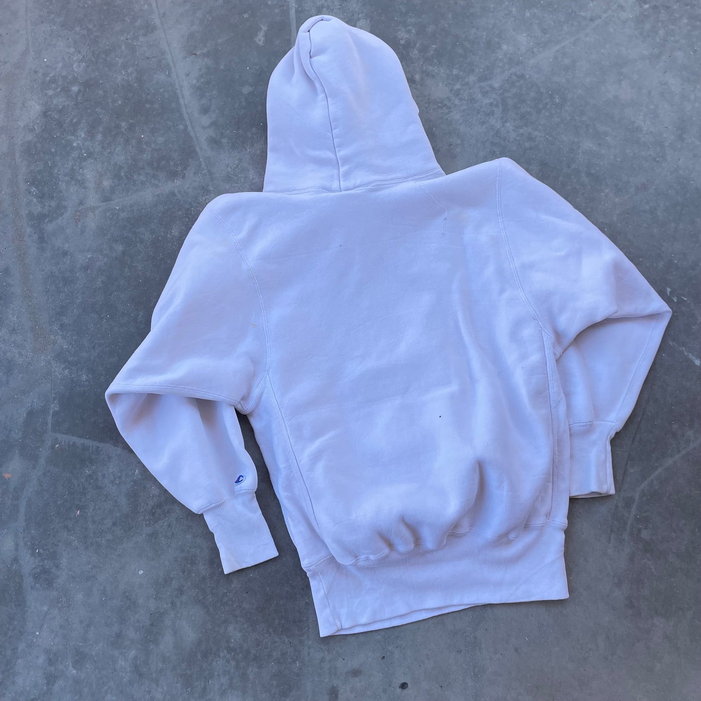 90’s Champion Reverse Weave Blank White Hoodie