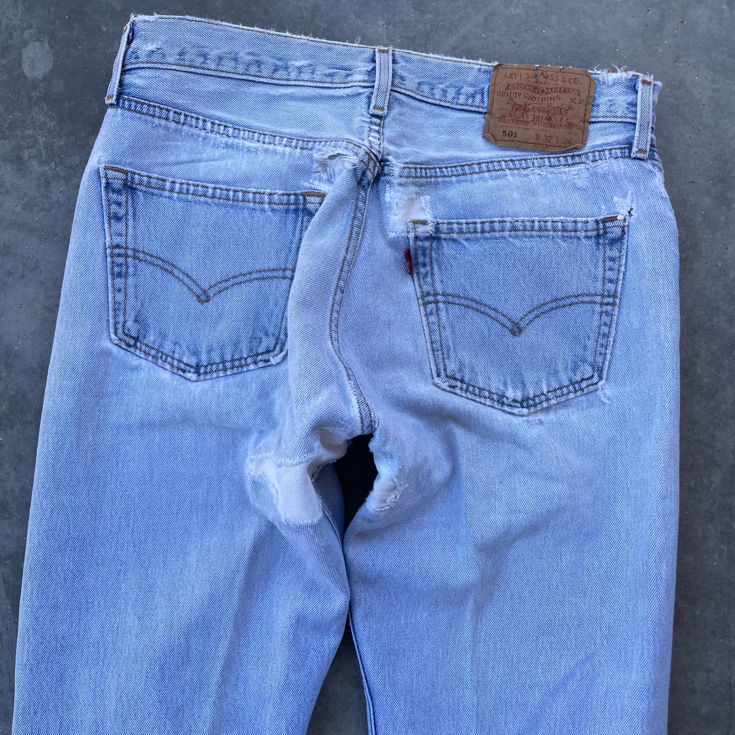 Levi’s 501 Distressed Denim Jeans Made in USA