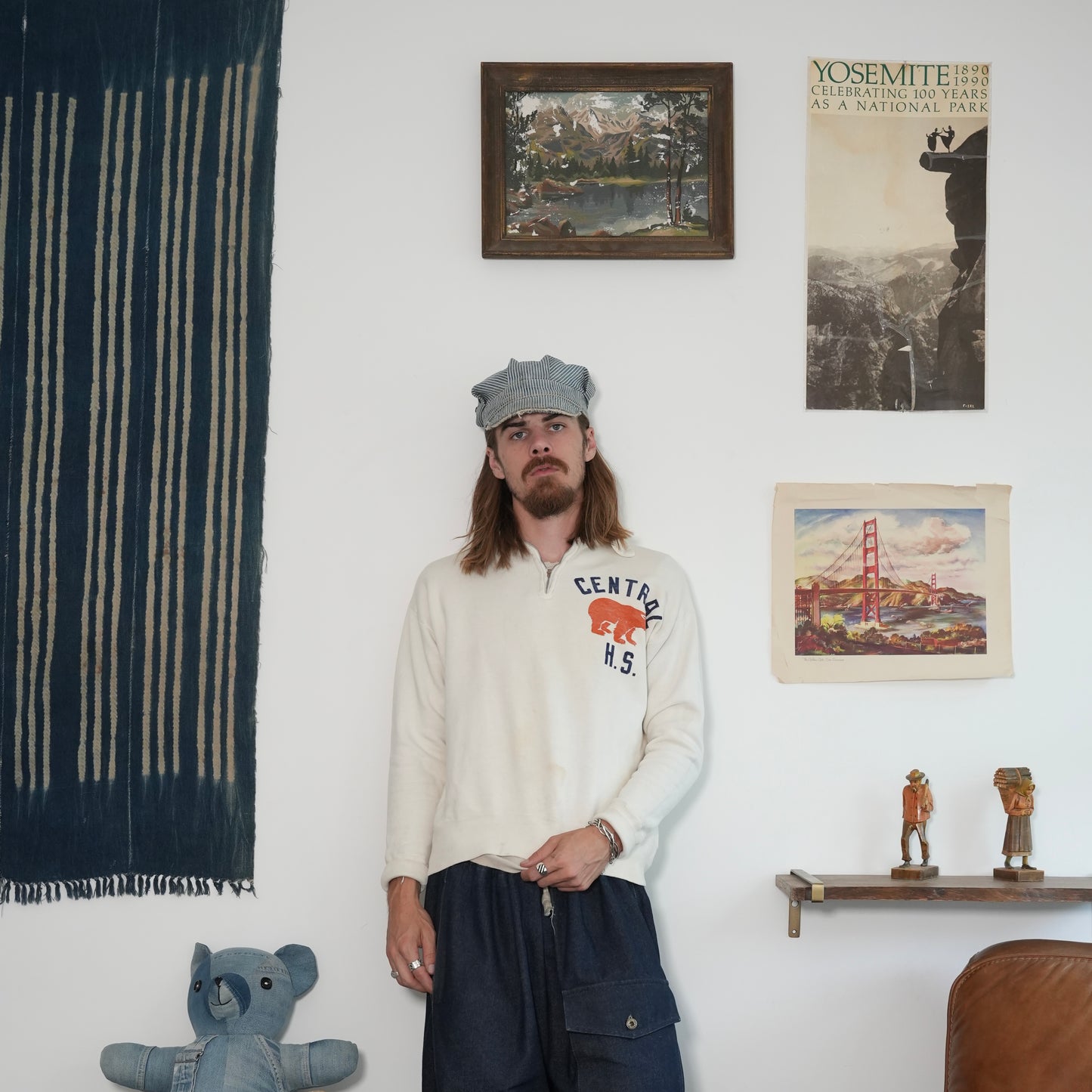 50s central bears 1/4 zip sweats