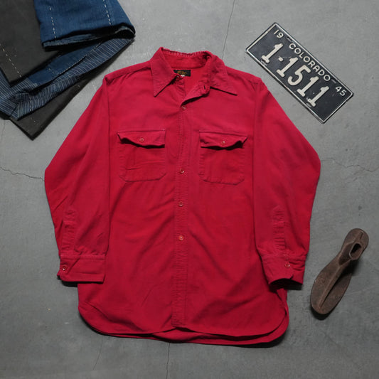 40s ll bean faded red button up