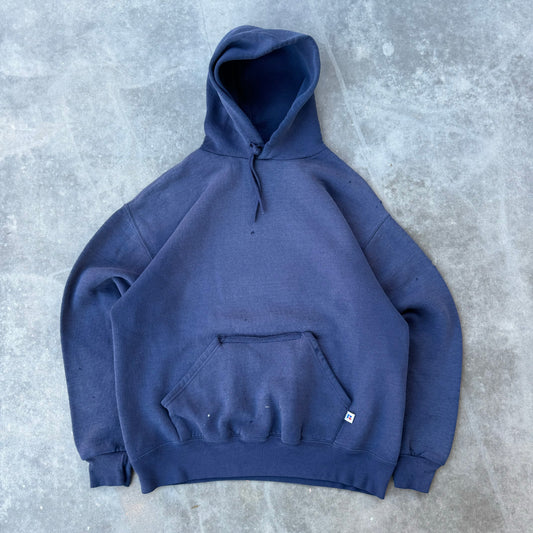 90s faded navy russell hoodie