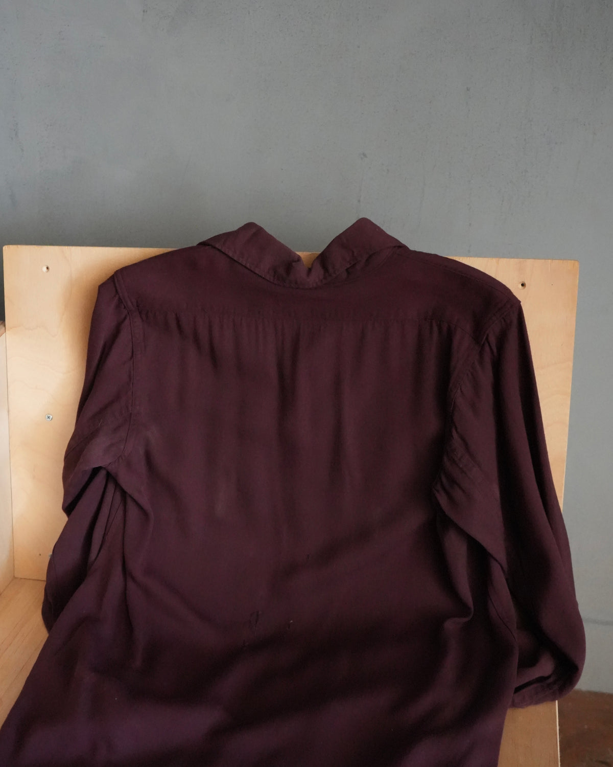 40s Forestcream Gaberdine Slant Pocket Shirt