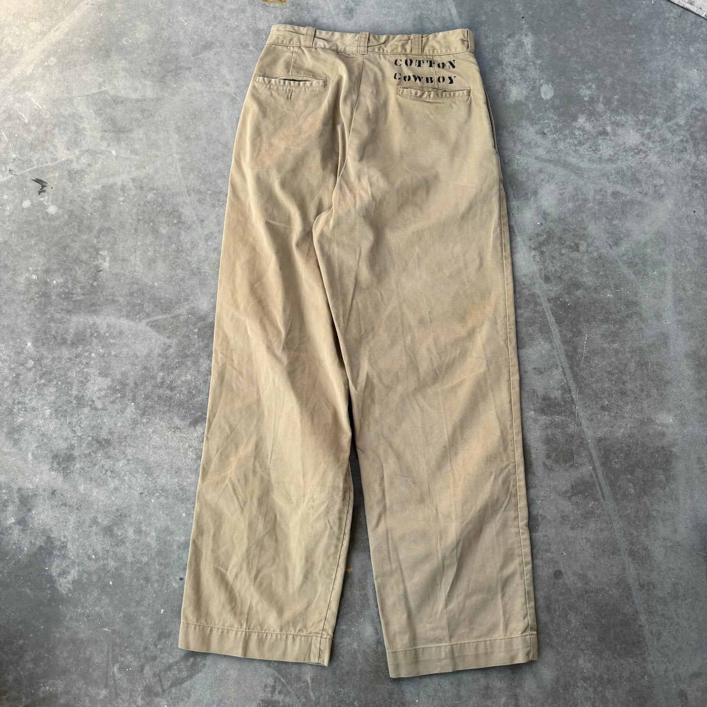 50s hand stenciled military chinos