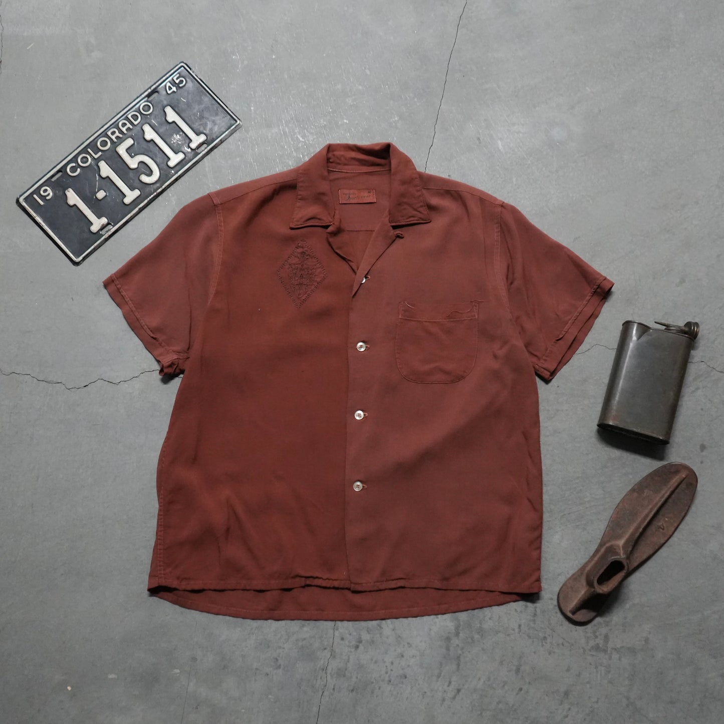 50s rayon button up