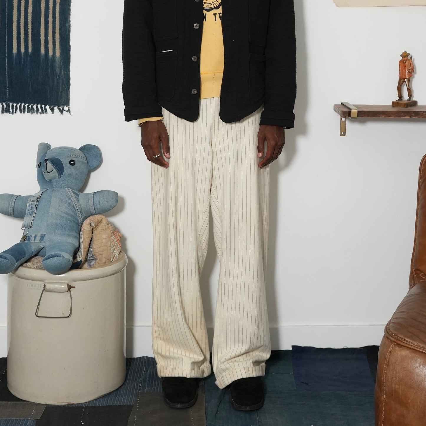 30s pinstriped cotton trousers