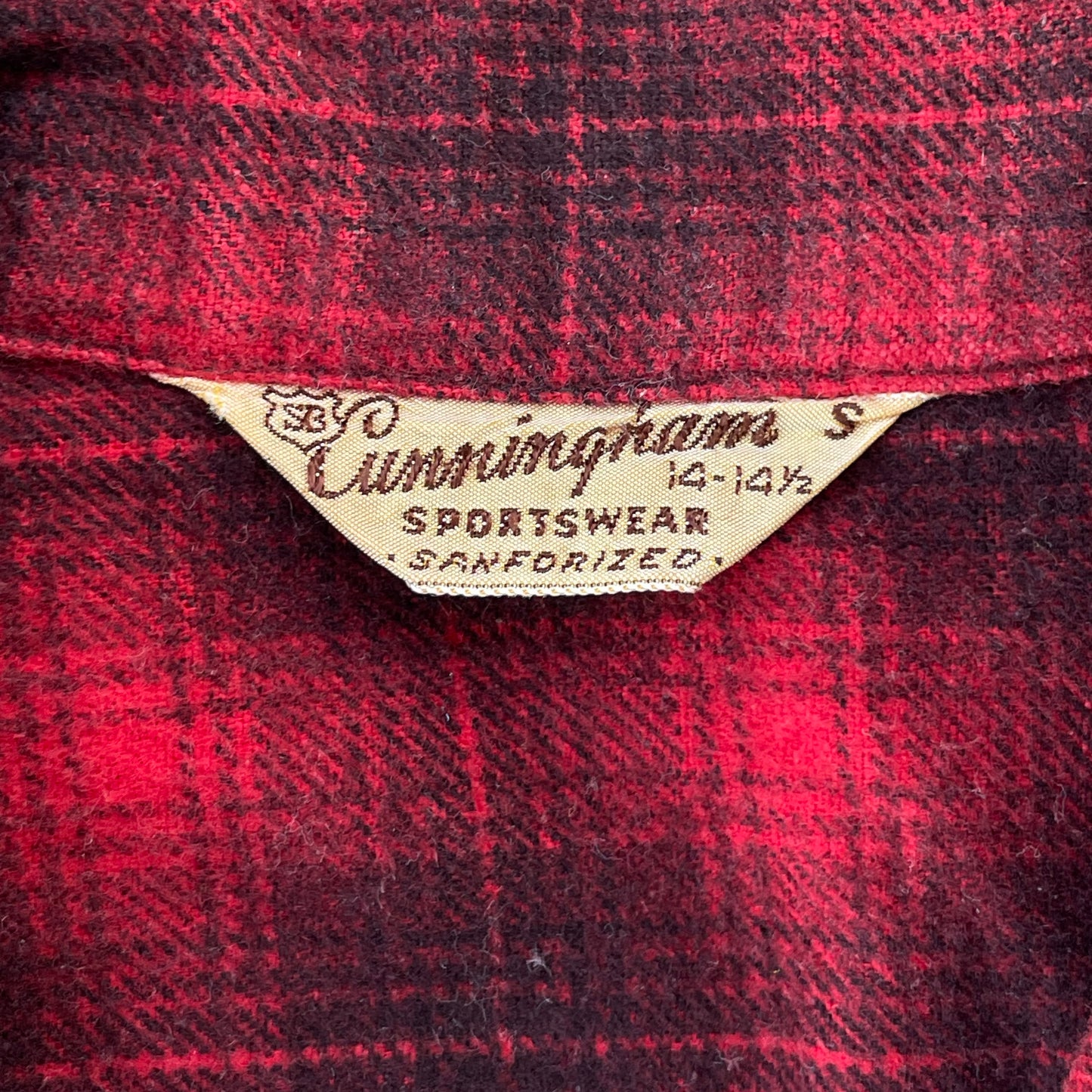 Cunninghams 50’s/60’s Red Plaid Cotton Flannel