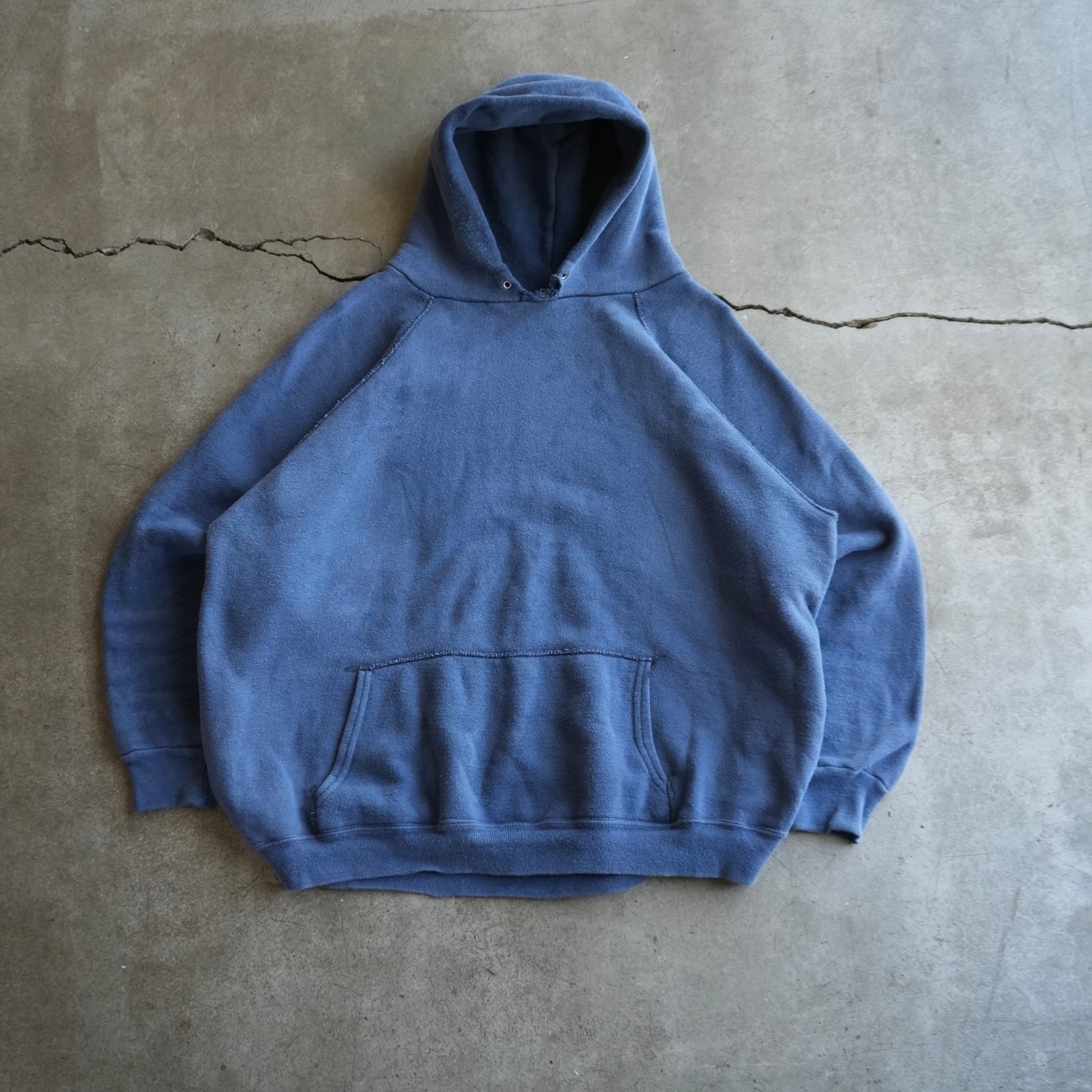 60s faded blue cotton hoodie