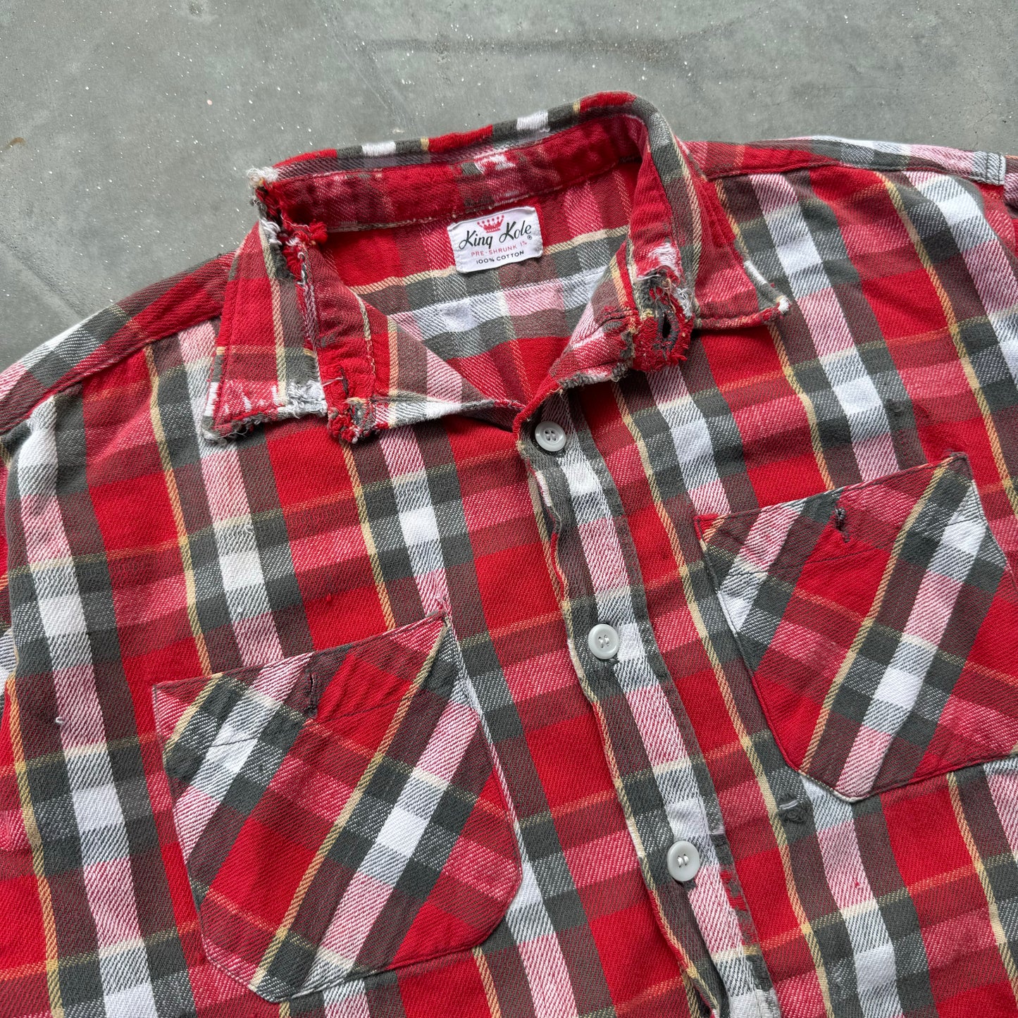 50s thrashed king kole cotton flannel