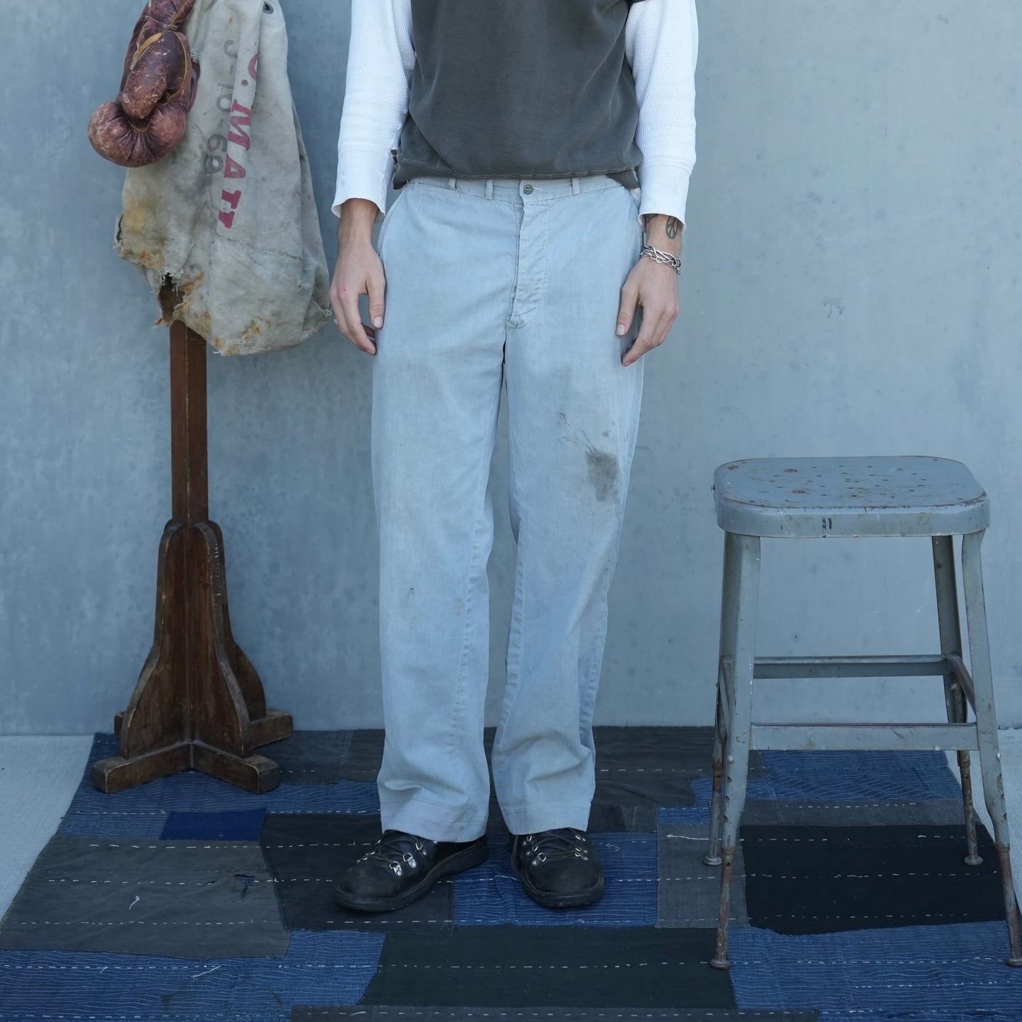40s light blue hbt chinos