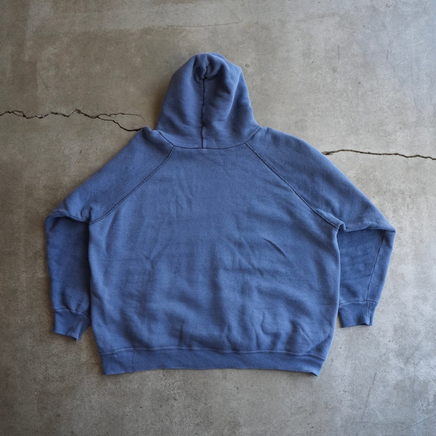 60s faded blue cotton hoodie