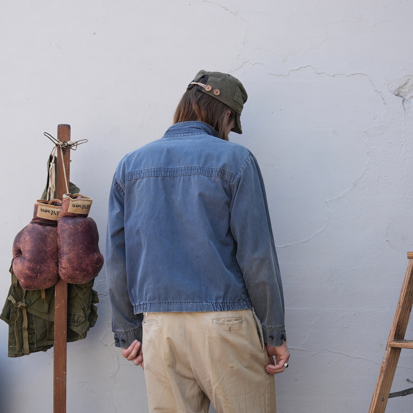 60s faded blue cotton jacket