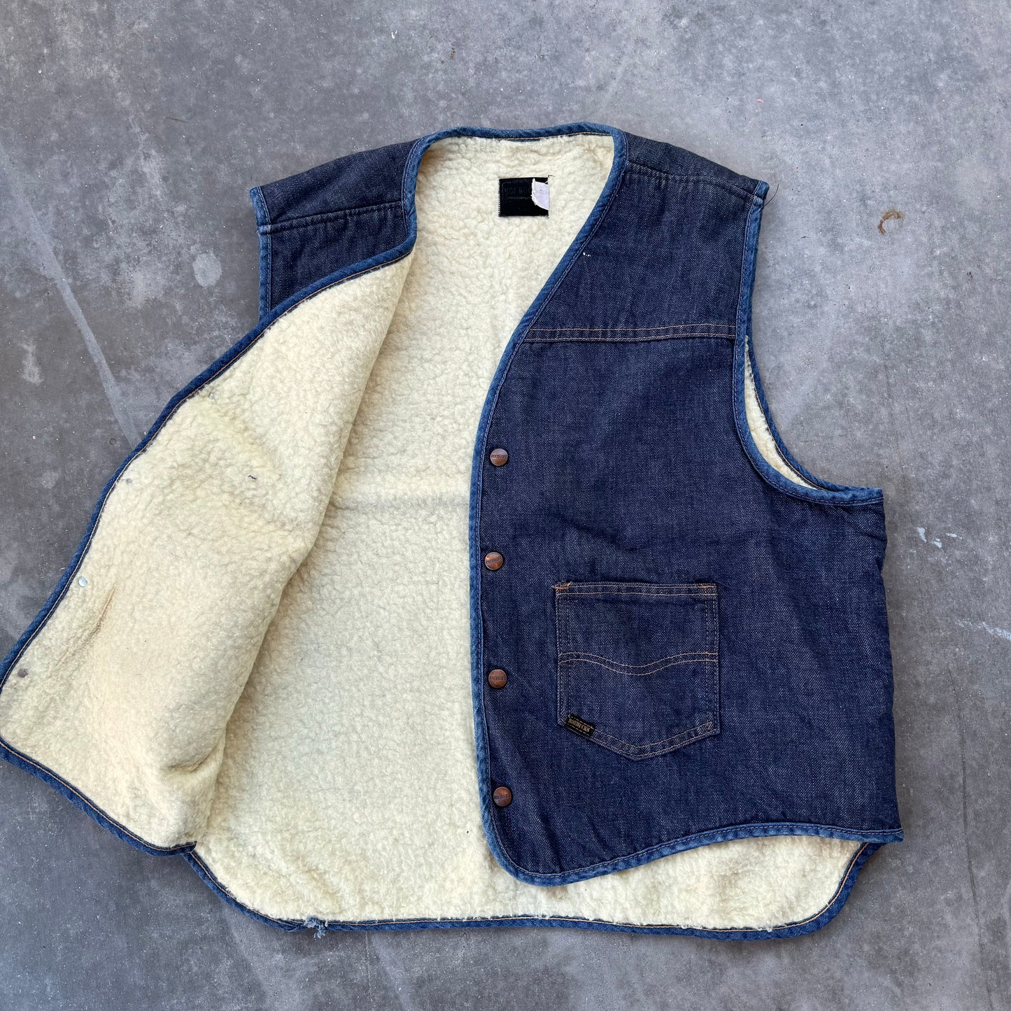 70s denim sherpa vest