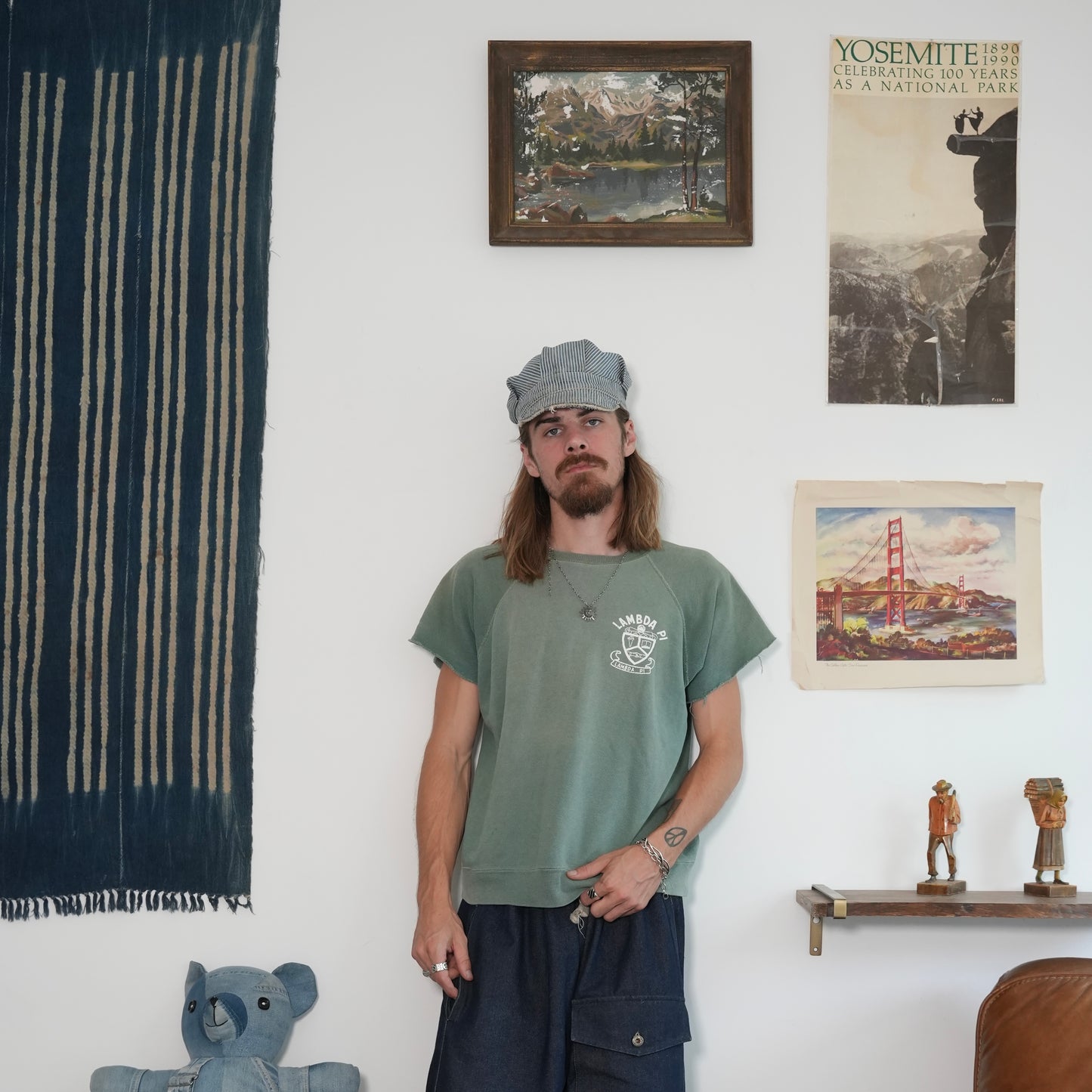 60s faded green sweat