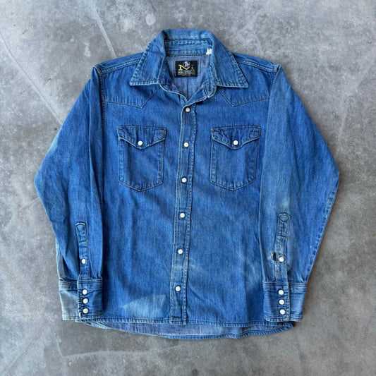 70s maverick blue bell denim pearl snap