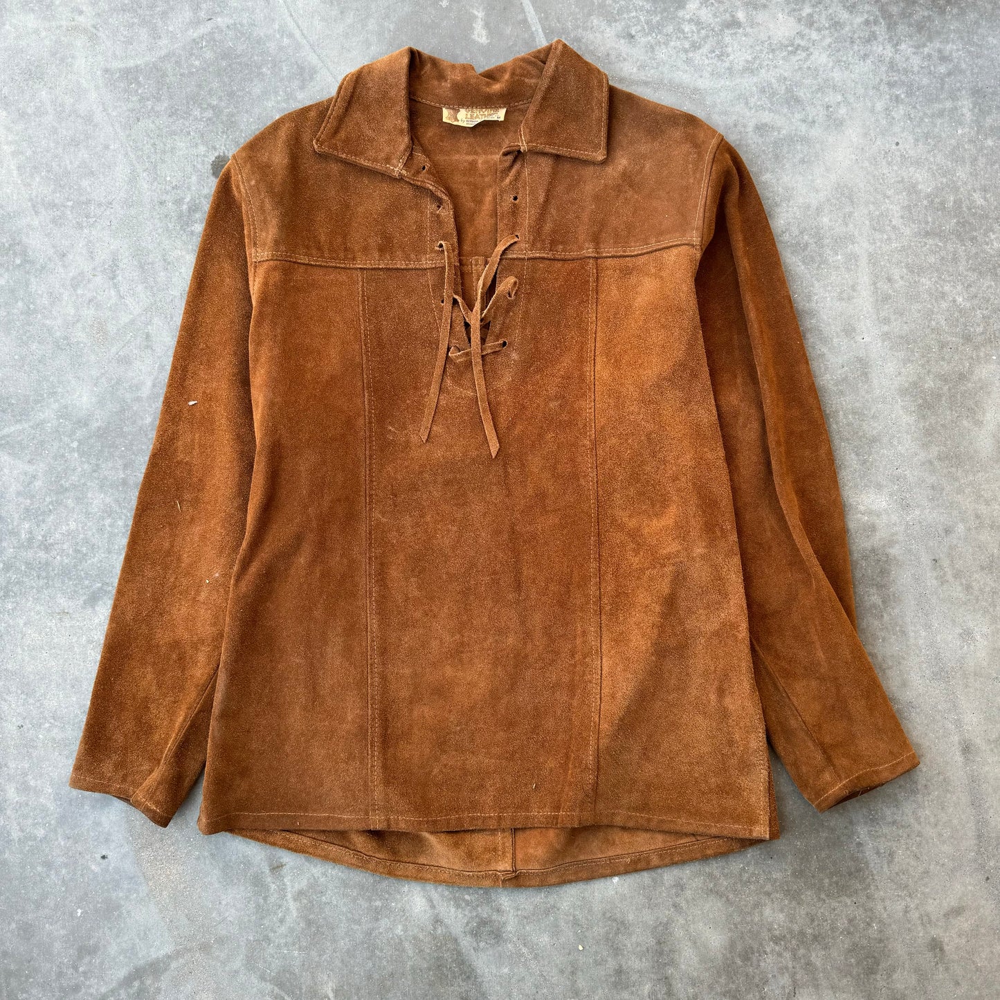 60s suede lace up pull over ￼