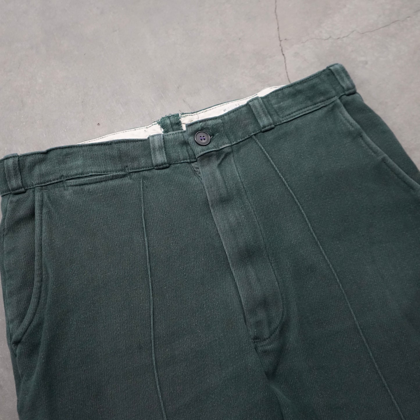 50s green cotton whipcord pants