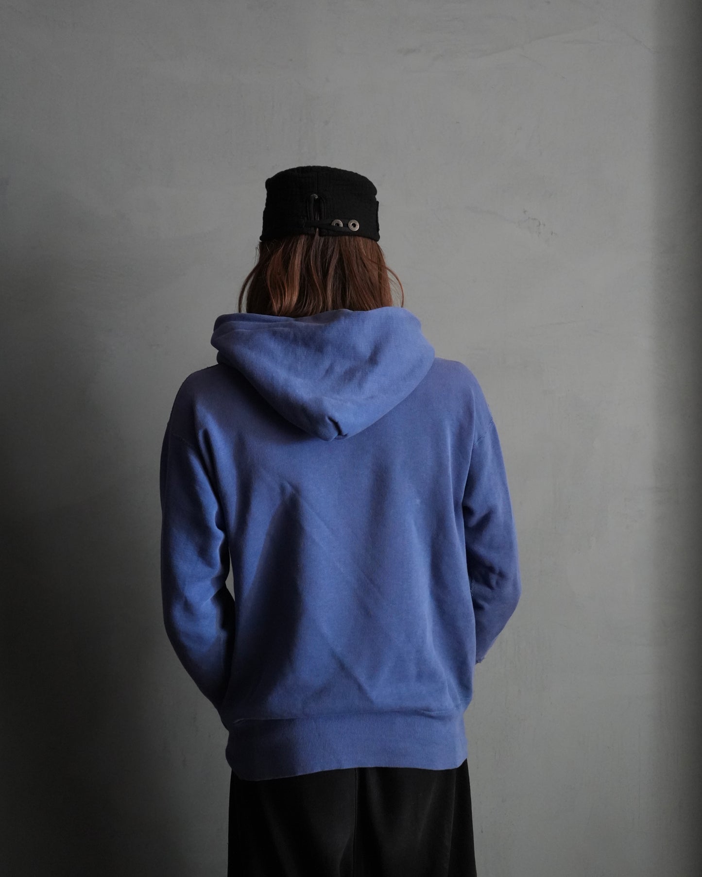 60s Faded Blue Cotton Hoodie