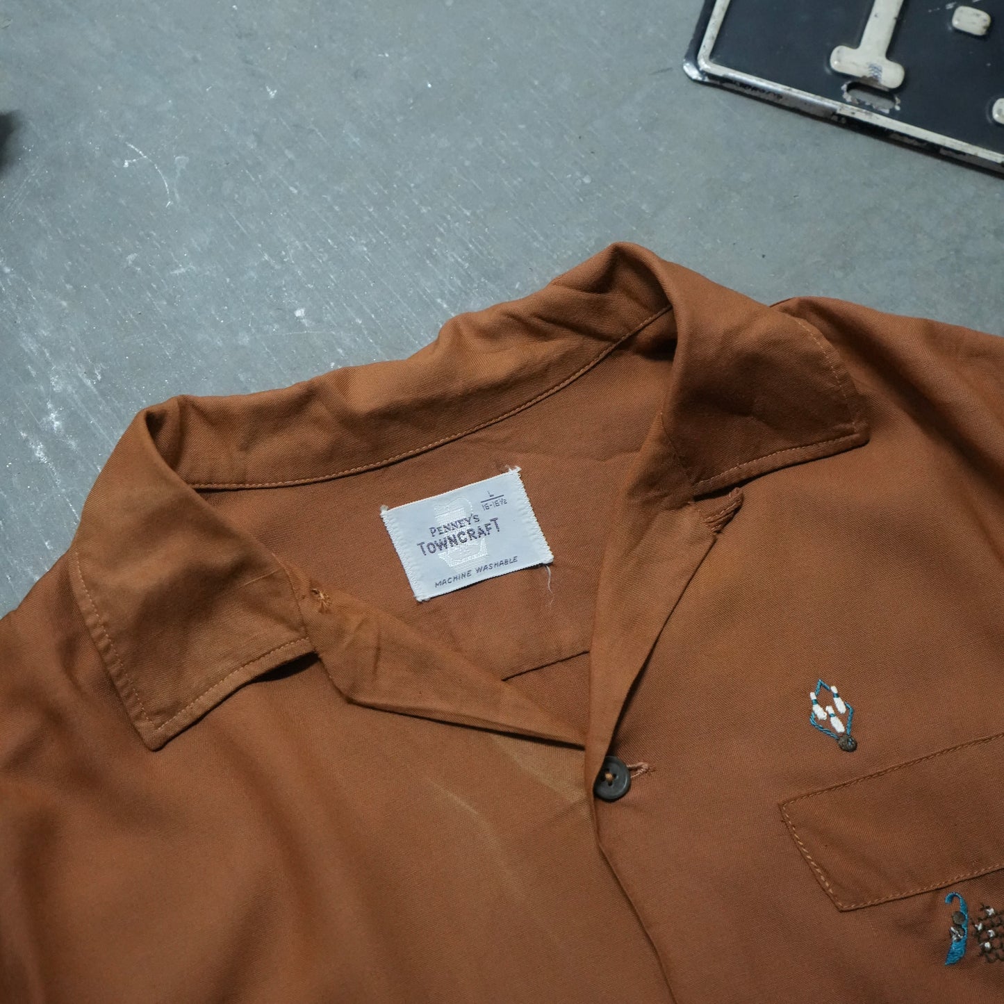 60s pennys faded orange rayon shirt
