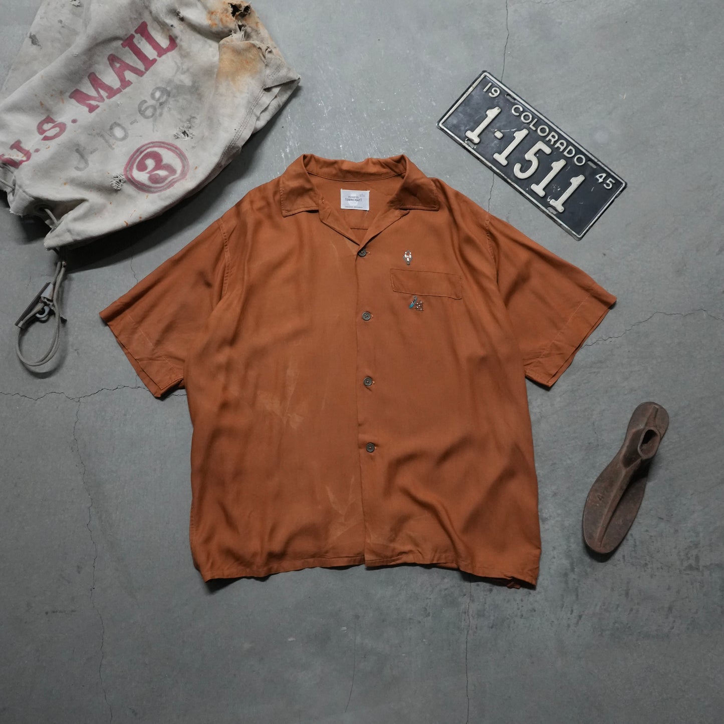 60s pennys faded orange rayon shirt