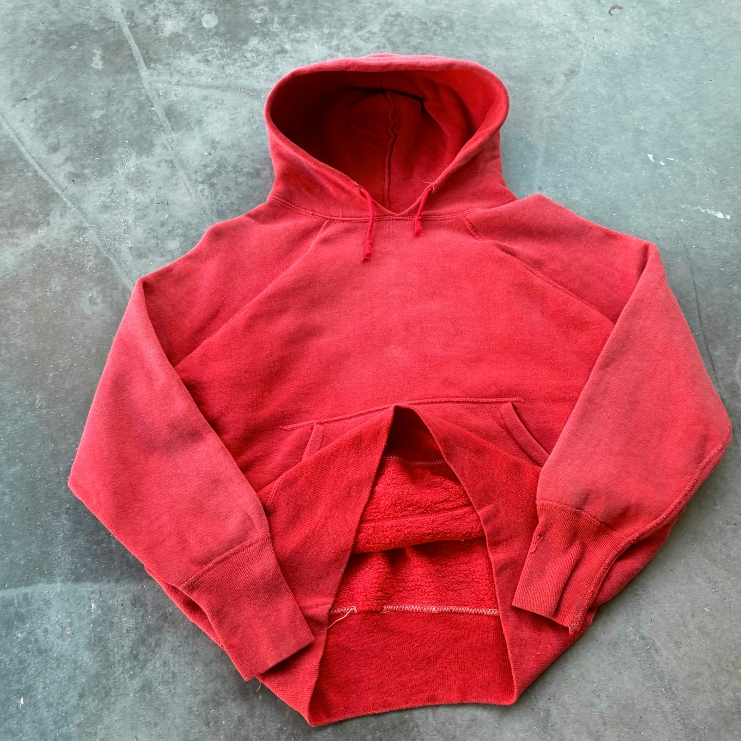 60s faded red hoodie