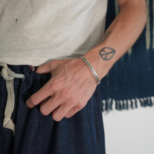 925 silver wave stamp cuff