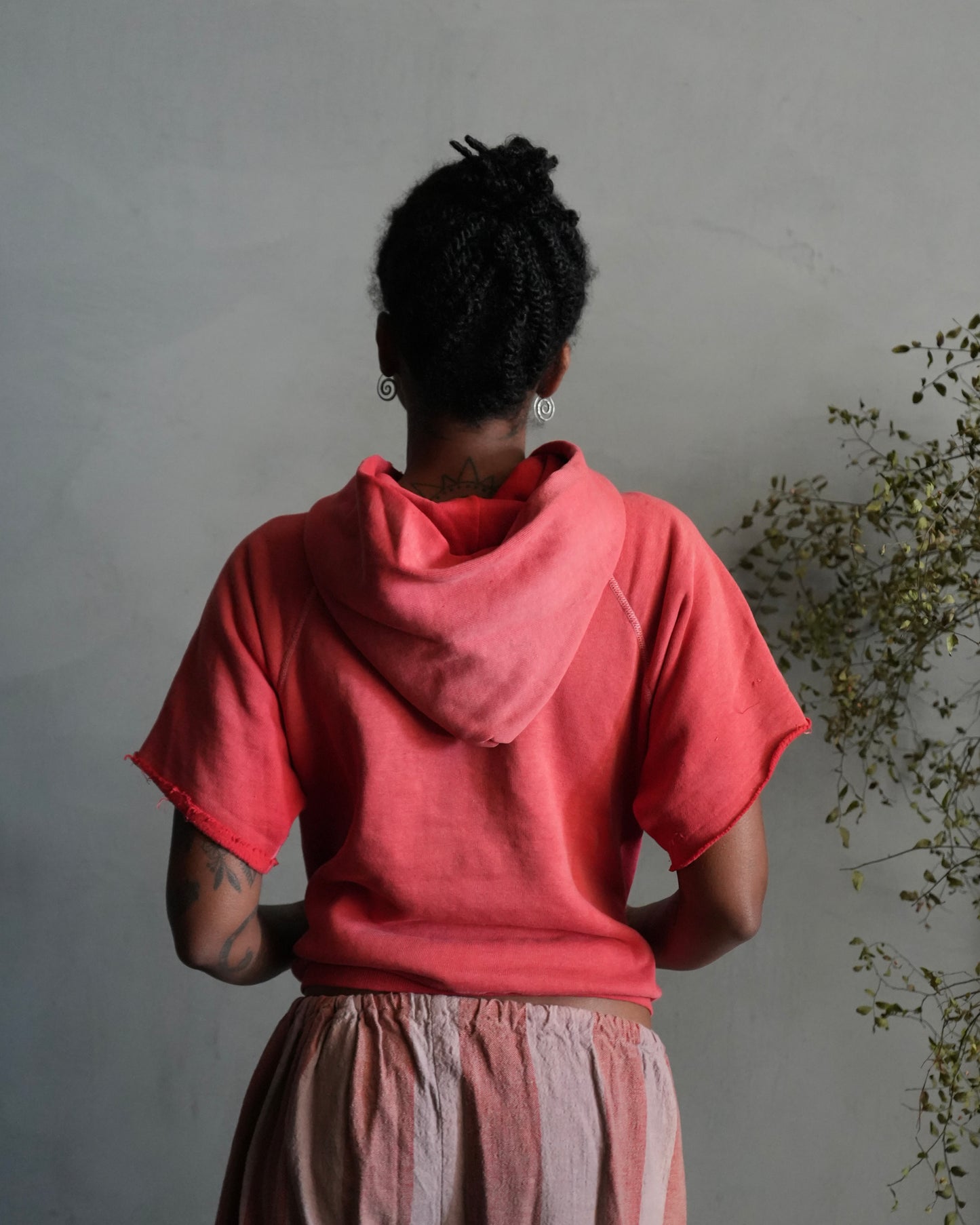 60s Faded Red Chopped Hoodie