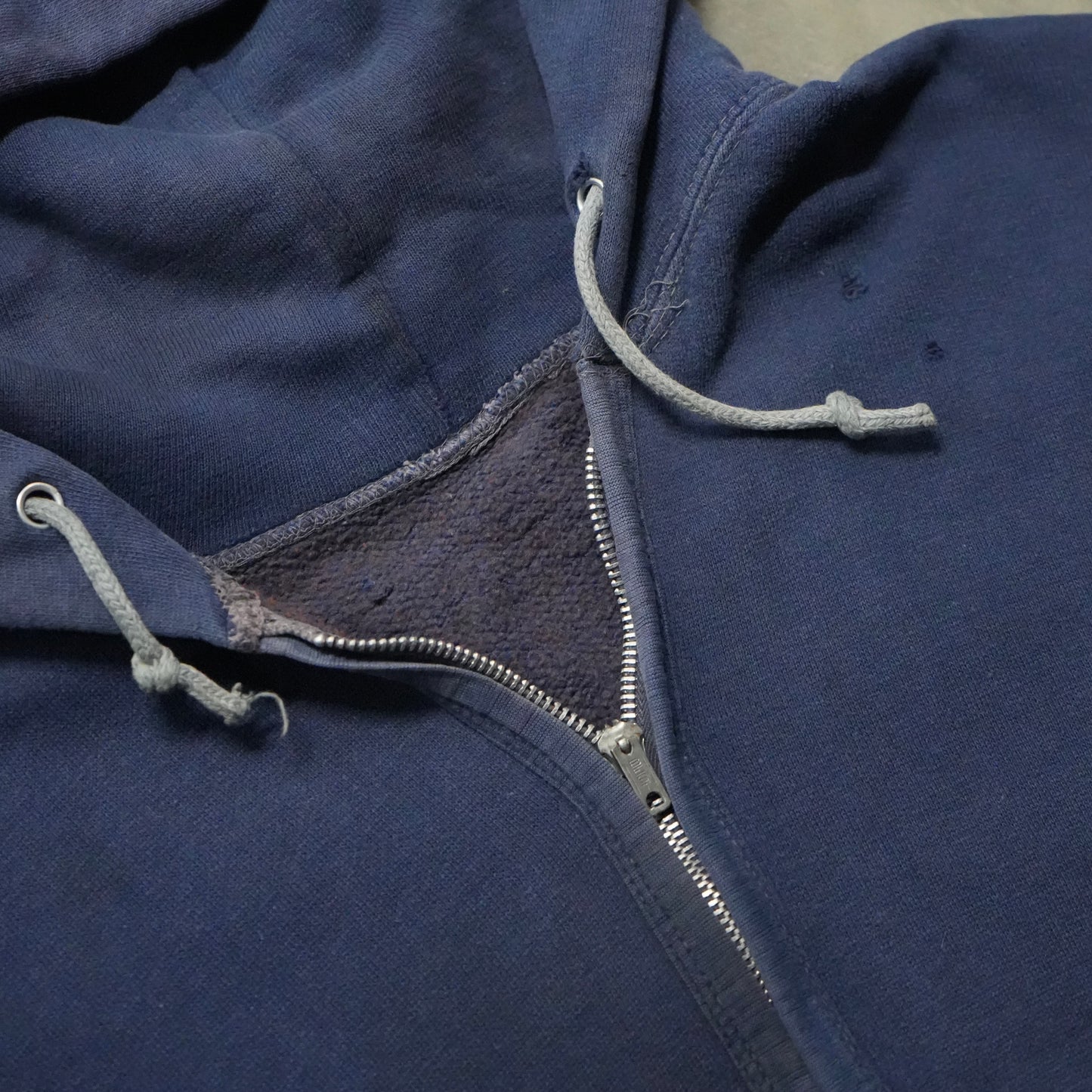 60s faded and repaired zip up hoodie