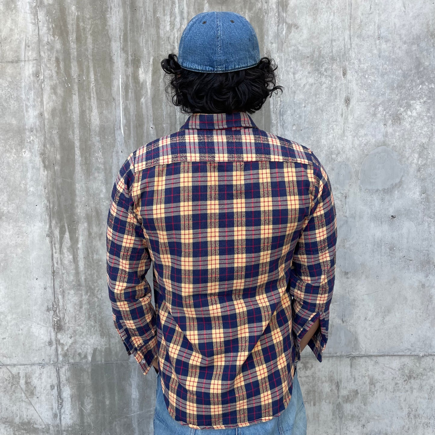 60’s Yellow Plaid Cotton Flannel