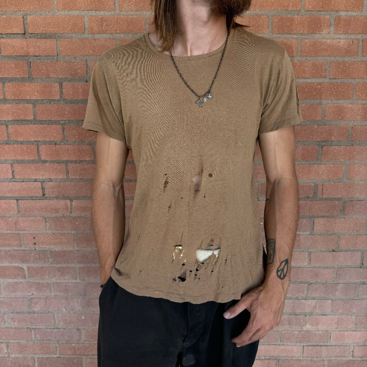 70’s Thrashed Neutral Brown Blank Tee